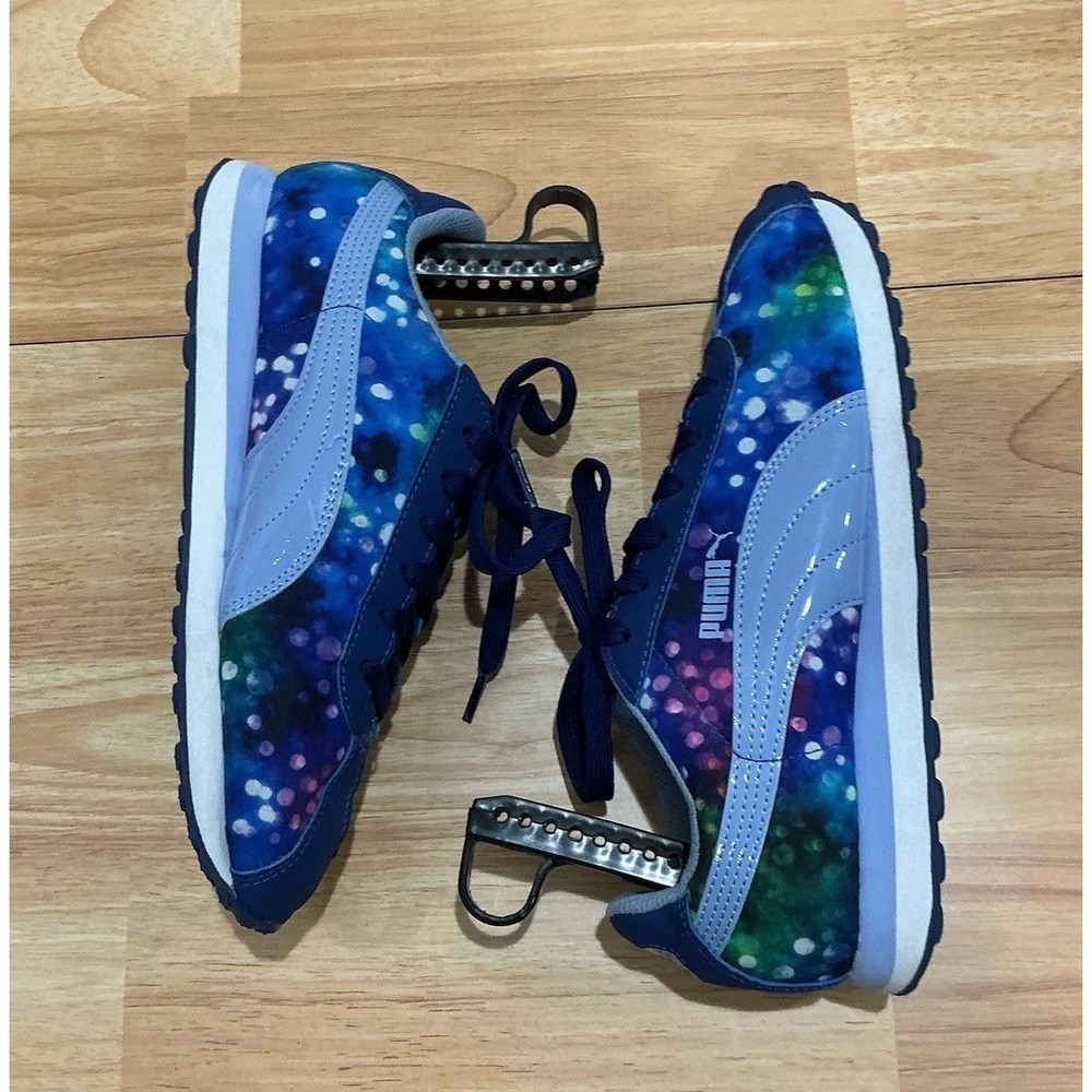 Kids Sz 6 Puma Roma '68 Galaxy Outer Space Blue Sneakers Free Shipping Fit W 7.5 - Picture 3 of 8